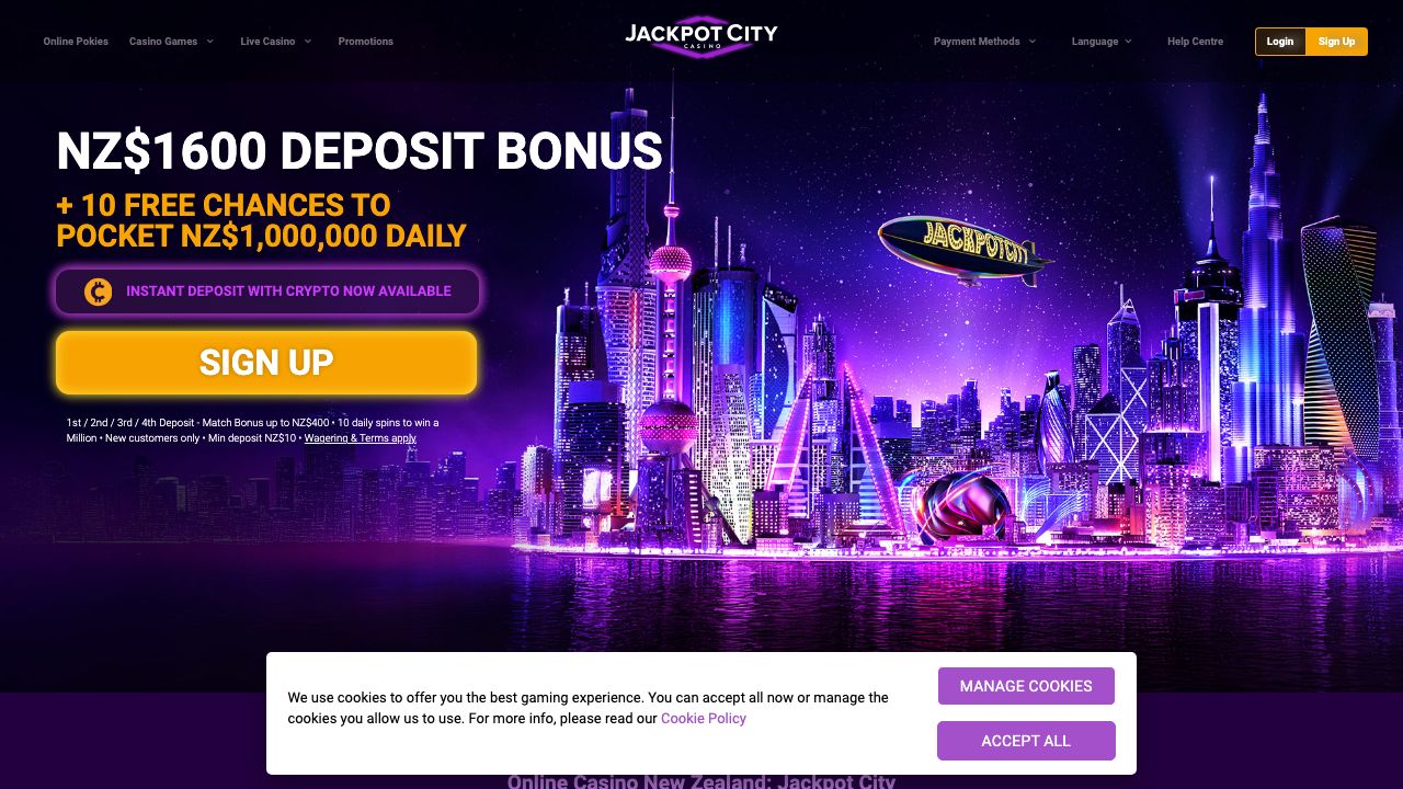 Jackpot City low deposit NZ